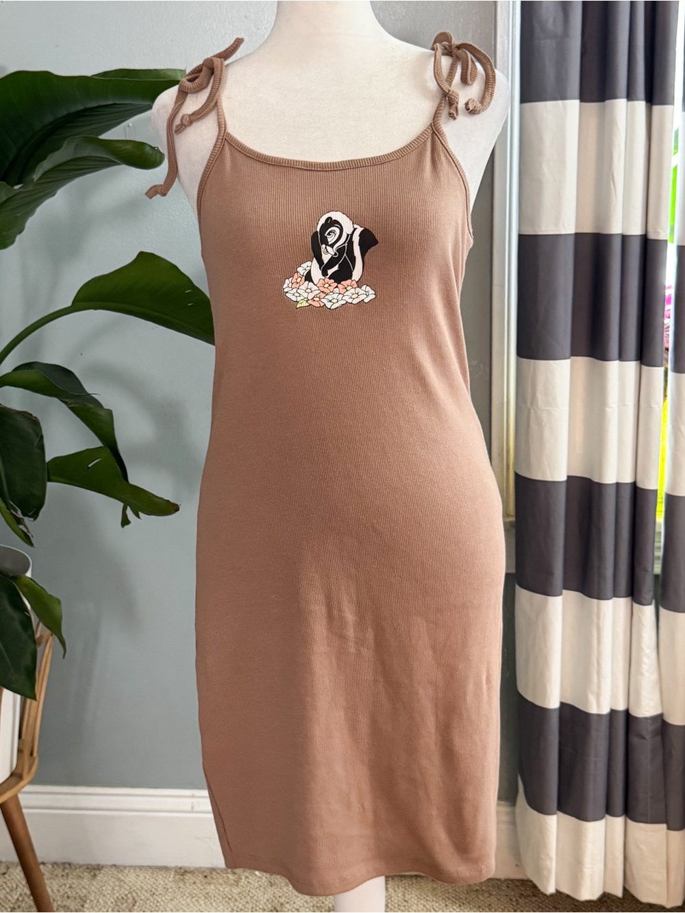 NWT Disney Thumper Bambi Ribbed Mini Dress Brown Medium - Picture 10 of 10